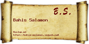 Bahis Salamon névjegykártya